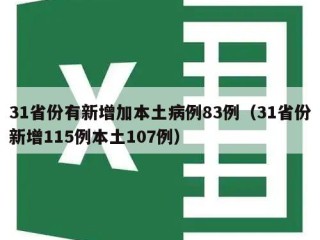 31省份有新增加本土病例83例（31省份新增115例本土107例）