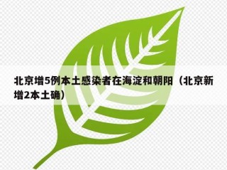 北京增5例本土感染者在海淀和朝阳（北京新增2本土确）